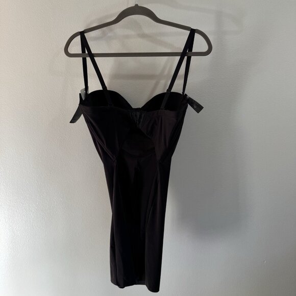 NWT Maidenform 36D Full Slip Bra Shapewear Slimming Black Satin Adjustable - Picture 7 of 10